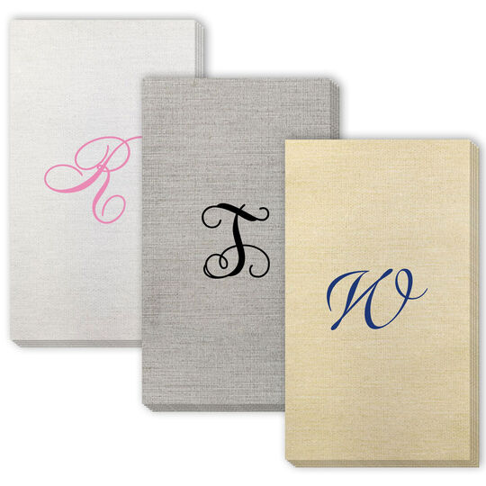 Design Your Own Single Initial Bamboo Luxe Guest Towels